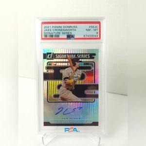 2021 Donruss Jake Cronenwoth RC Auto # SS-JC PSA 8 NM-MT - San Diego Padres
